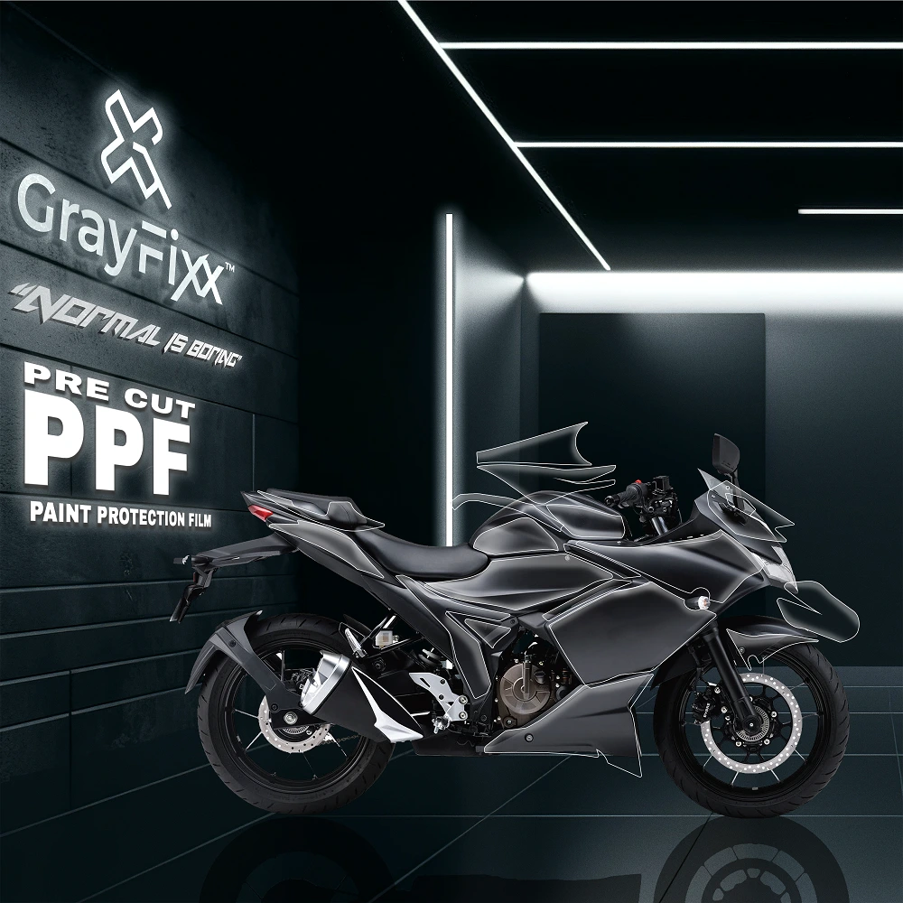 Pre Cut PPF For Gixxer SF 155/250 | 7.5 Mil Clear Gloss TPU Paint Protection Film | Gixxer SF 250 PPF